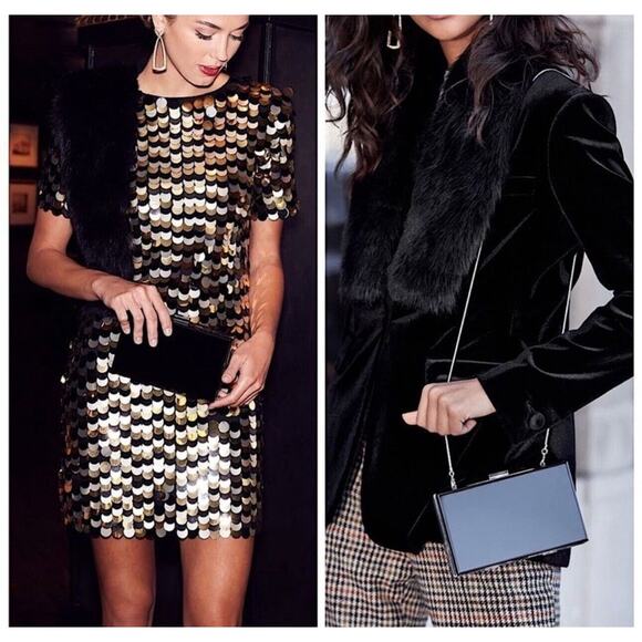 Rachel Zoe Box Of Style Acrylic Purse Square Party Cocktail Dressy Glossy NEW - Picture 8 of 8